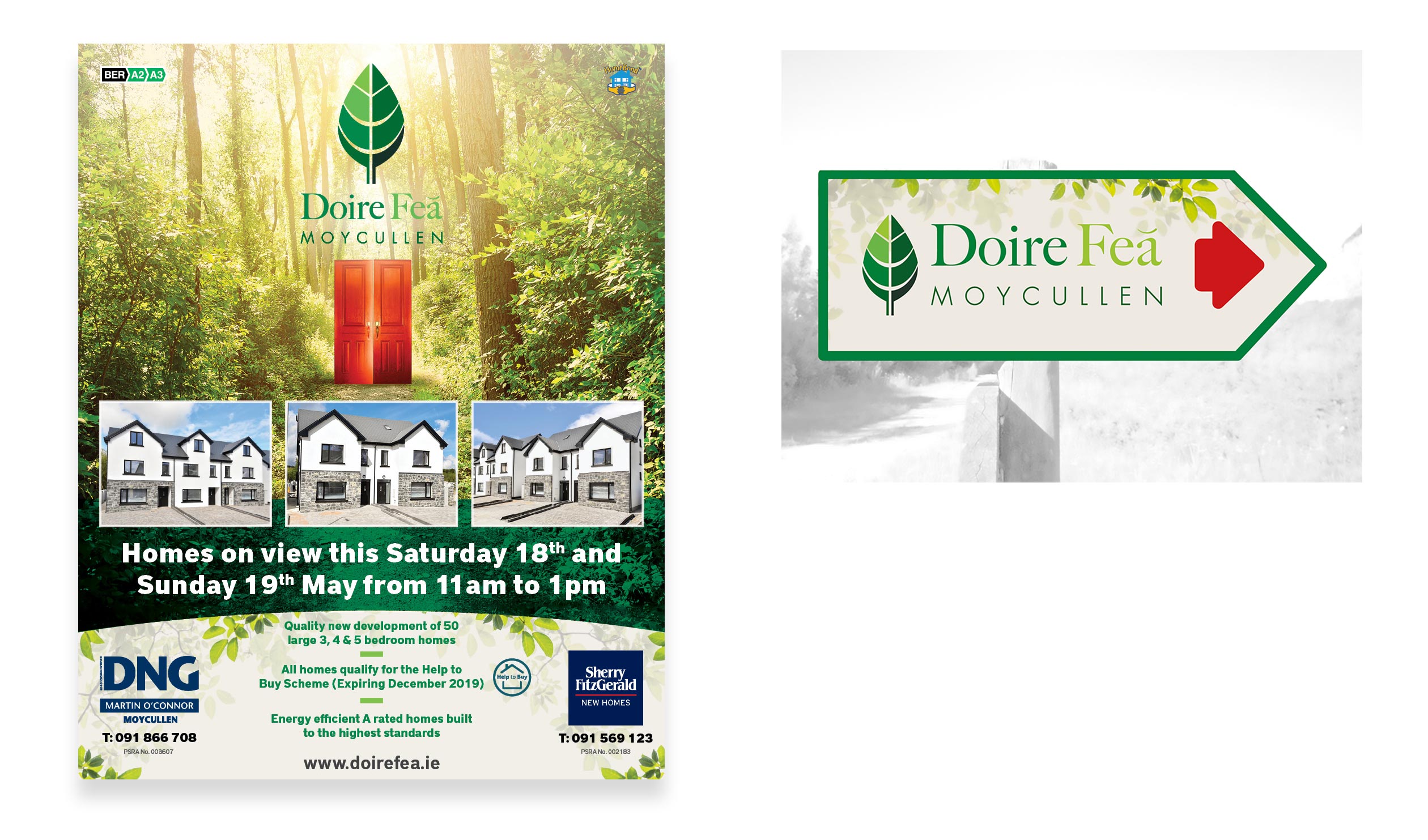 Newspaper advertisement and wayfaring signage